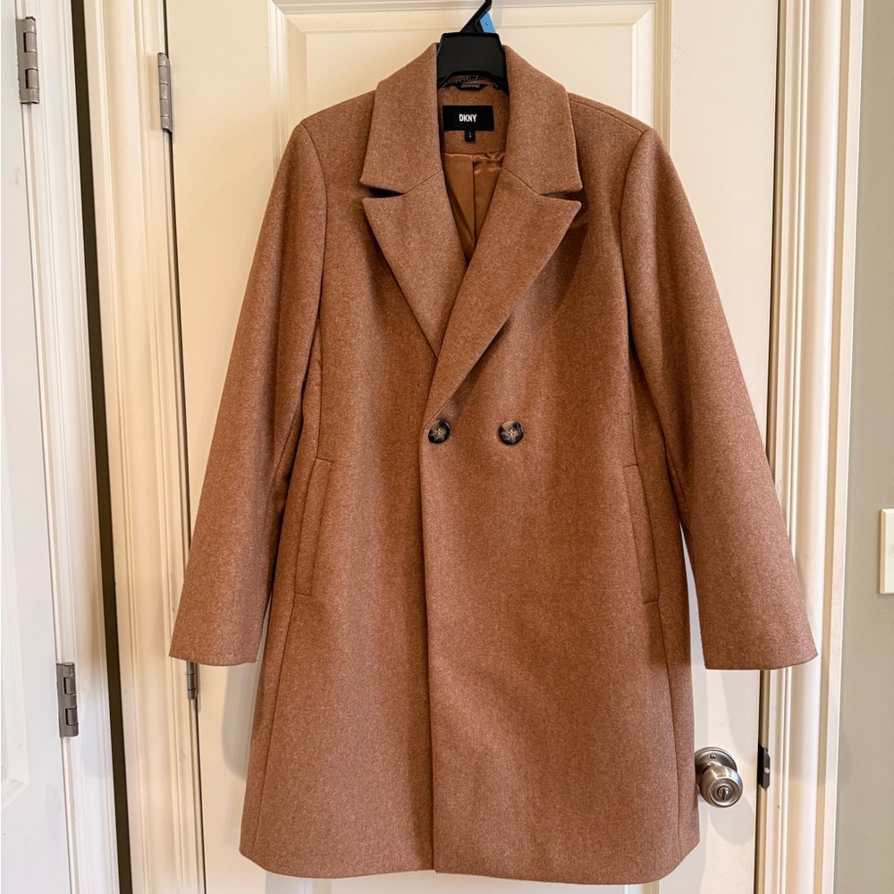 DKNY Women's Wool Blend Overcoat